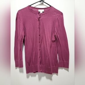 Loft maroon cardigan - women's medium